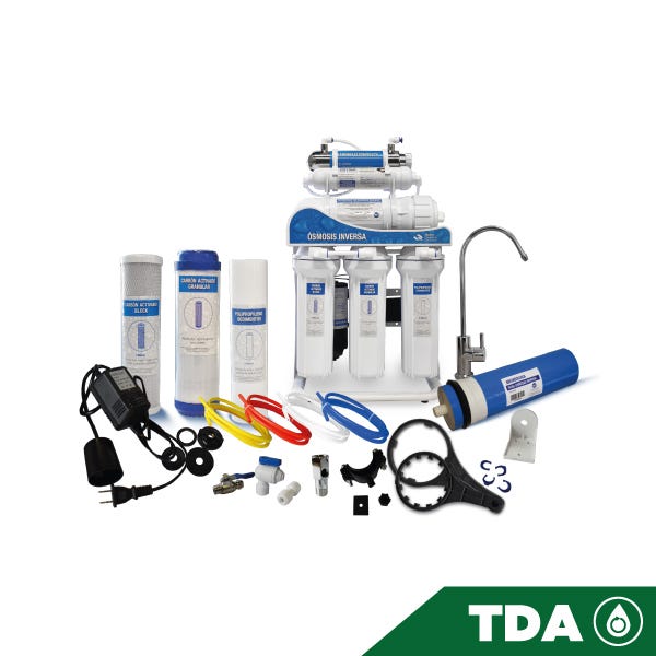 OSMOSIS INVERSA AQUEX 400 GPD, 6 ETAPAS, CON BOMBA, UV