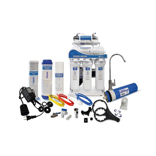 OSMOSIS INVERSA AQUEX 400 GPD, 6 ETAPAS, CON BOMBA, UV