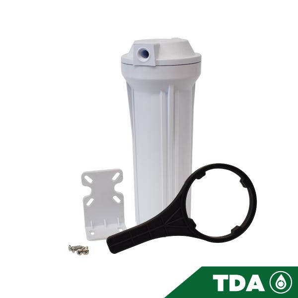 PORTACARTUCHO BLANCO # 10 EN 1/4", TAPA PLANA, SIN PURGADOR