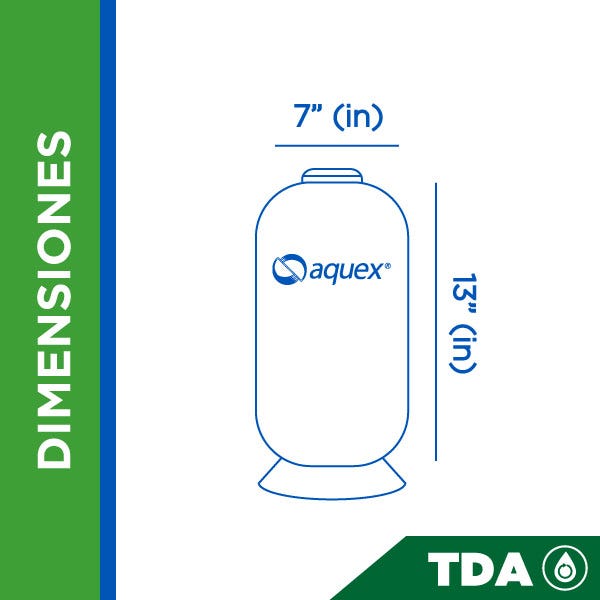TANQUE AQUEX 7" X 13", 2.5"T AZUL