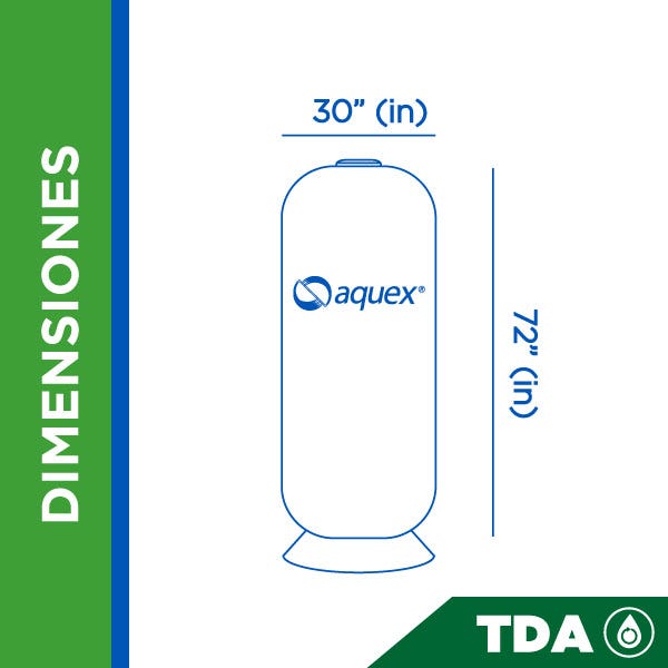 TANQUE AQUEX 30" X 72", 4"T AZUL