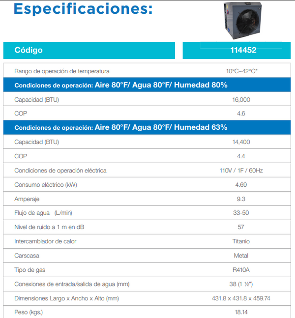 Bomba De Calor Oris Ecopac Mini 16,000 Btu
