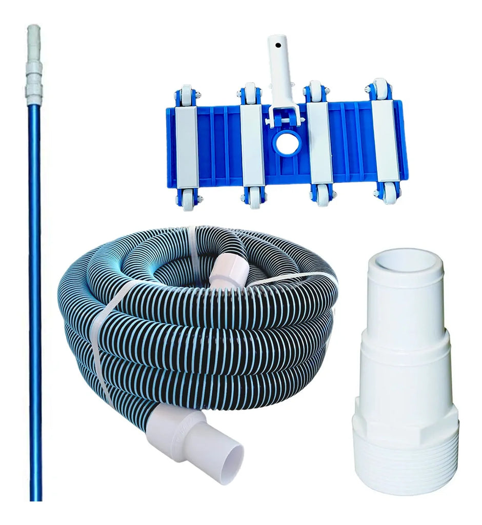 Kit Mantenimiento Aspiradora Barredora + Manguera 7.5 Mts, Maneral y Adaptador Alberca