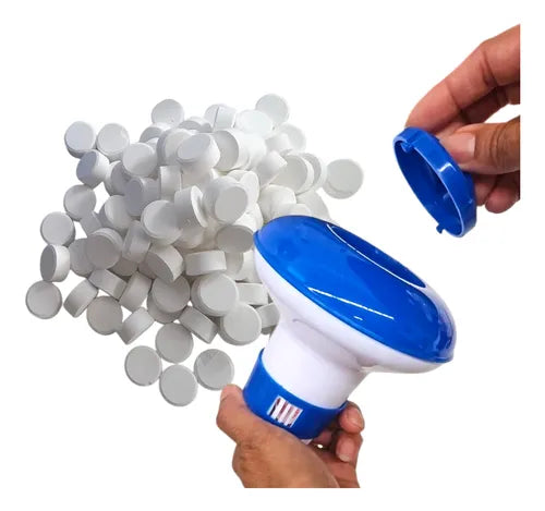 Dispensador Clorador Flotante Ch + 50 Pastilla P/ Wc Alberca