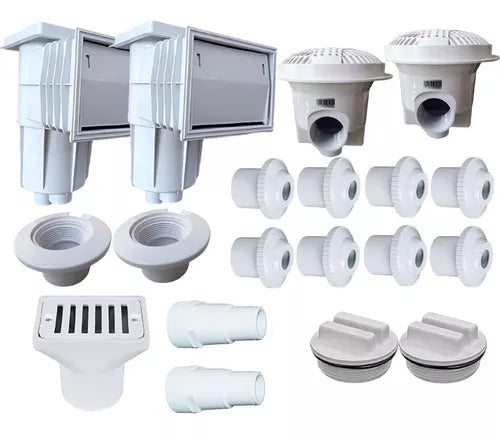 Kit De Empotrables Promoción Para Alberca 2 Desnatador + Dren