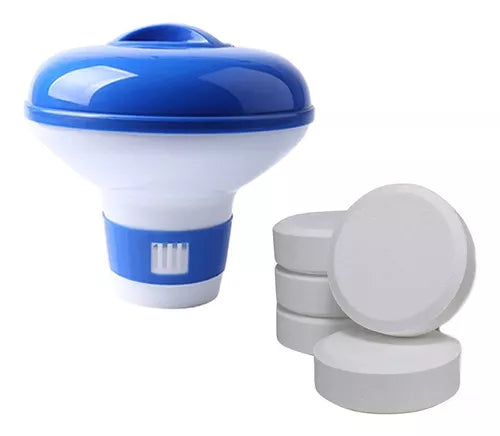 Flotador De Tableta Alberca Dispensador Con 5 Tabletas De 3 Pul