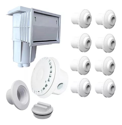 Kit Accesorios Empotrables Alberca Desnatador Con 8 Boquillas