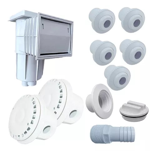 Kit De Empotrable Para Alberca Desnatador + 2 Dren De Fondo