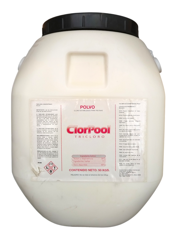Paquete De 3 Pza De Tricloro Polvo Alta Concentración 50 Kg Alberca Cloro Clorpool
