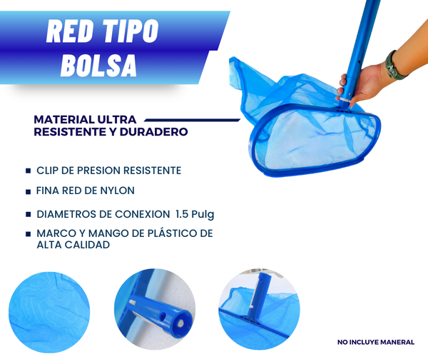 Red Tipo Bolsa Saca Hojas Para Alberca Aquex