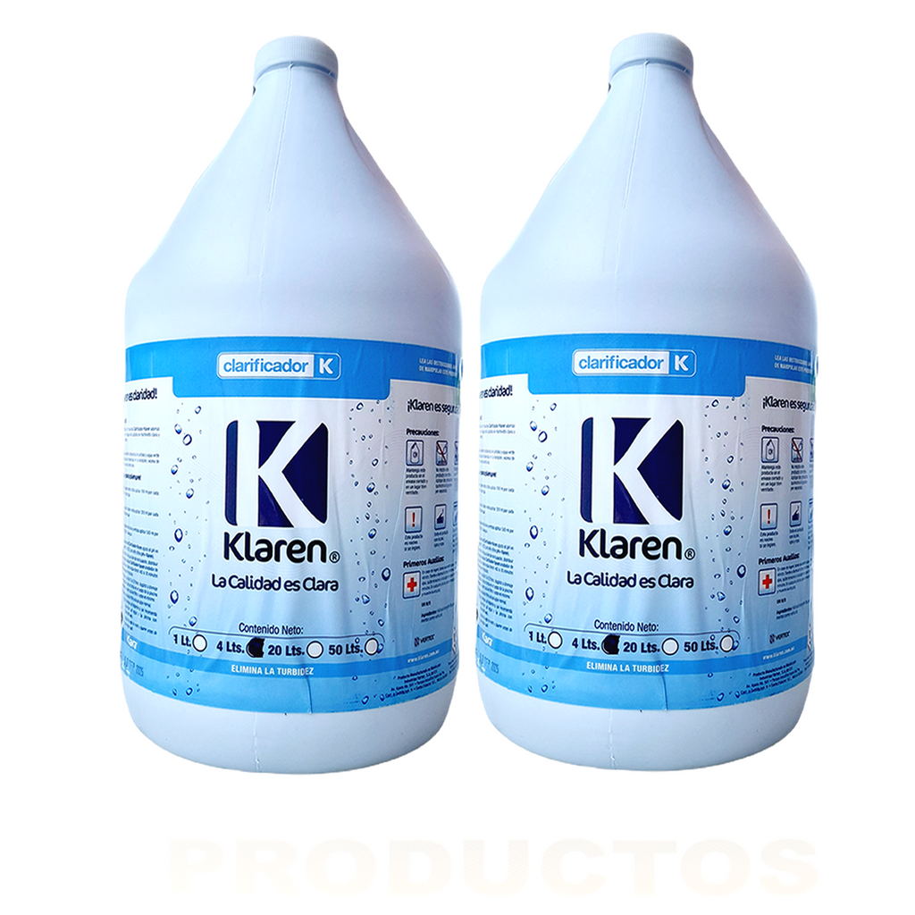 2 Clarificador Klaren Para Eliminar Agua Turbia En Alberca 4 Lts