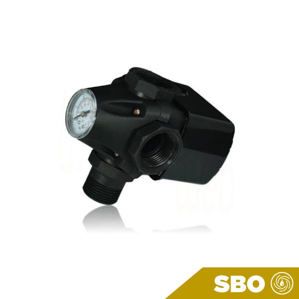 VÁLVULA 3 VÍAS CON PRESOSTATO (20-40PSI, 16AMP MAX) Y MANÓMETOR INTEGRADOS