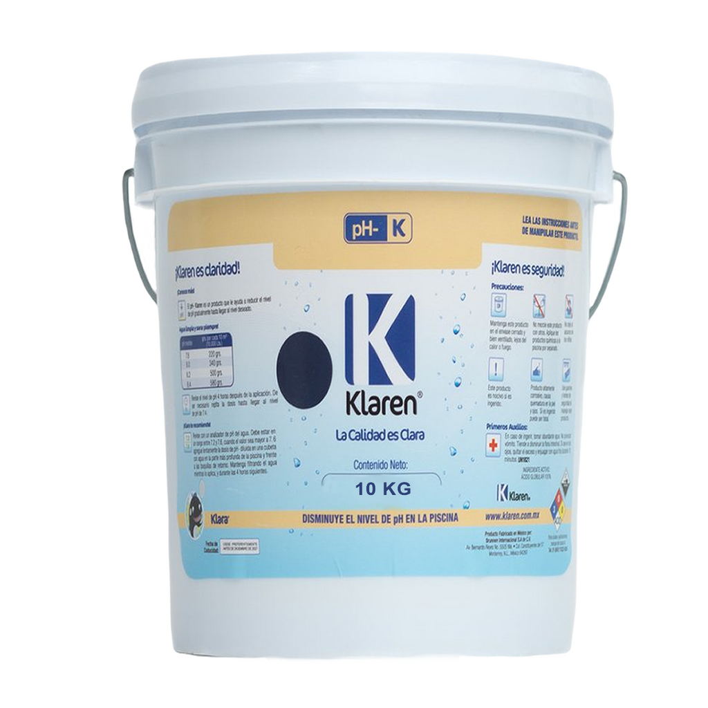 10 Kg Klaren Baja, Reductor Ph Alberca