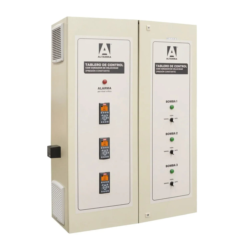 Tablero triples alternador-simultaneador con variador de frecuencia por motobomba ALTAMIRA CVB