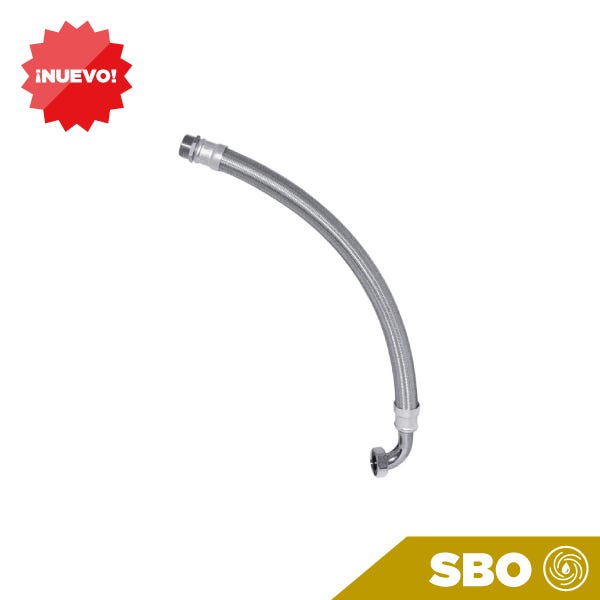 MANGUERA FLEXIBLE 80CM 1"HXM CON CODO 90° PARA TANQUES 50/80/100 LTS