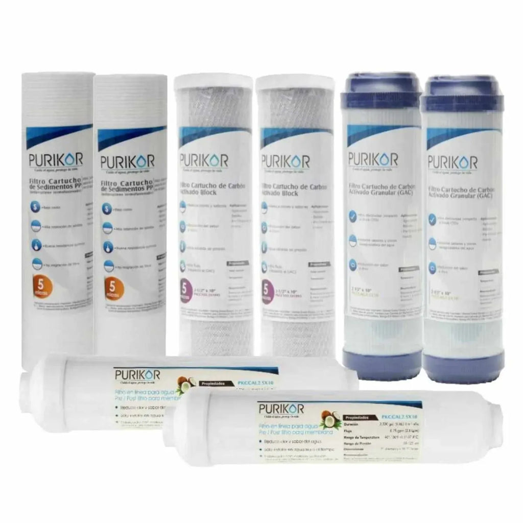 Kit de mantenimiento para ósmosis inversa PURIKOR Kits de mantenimiento para sistemas ósmosis inversa (POU)