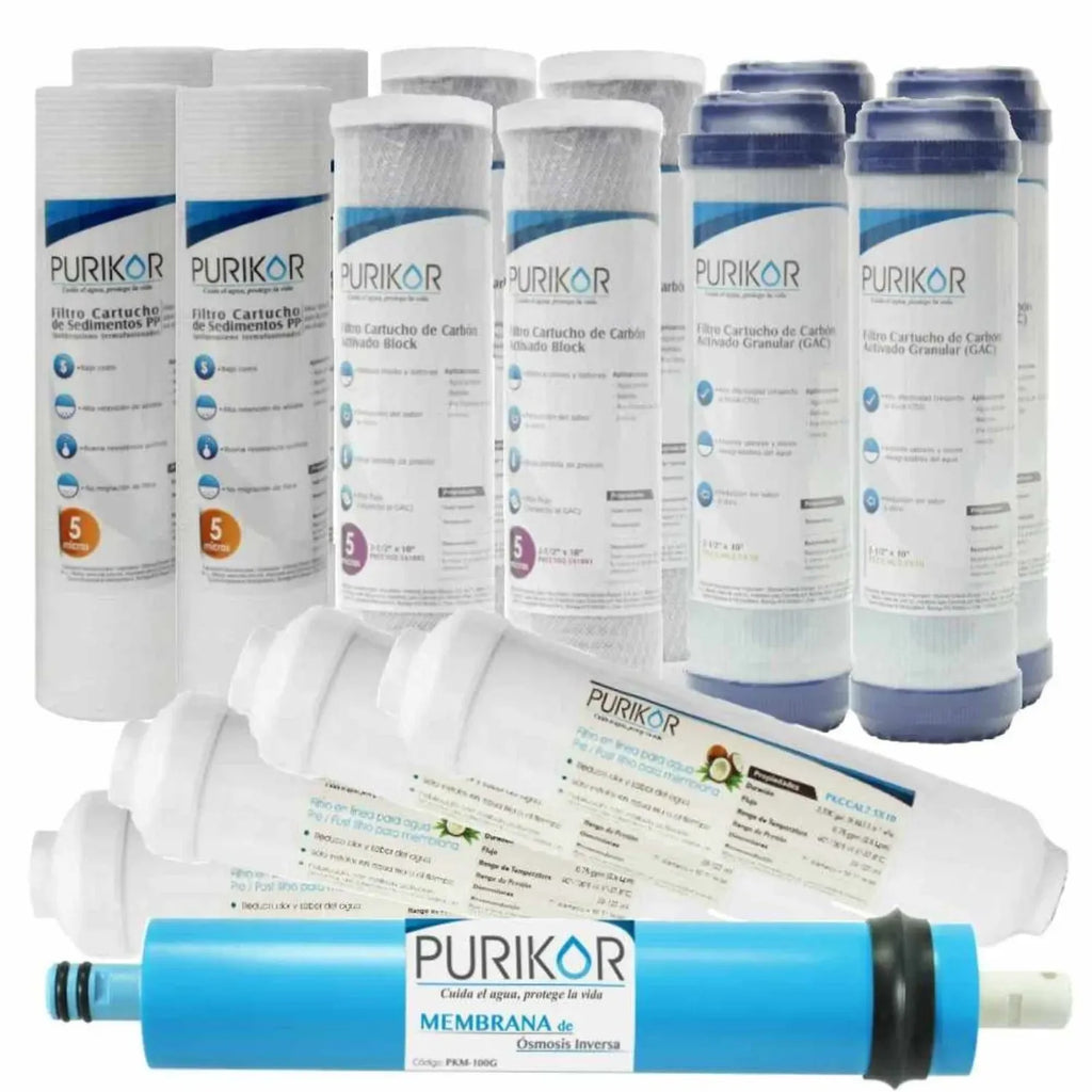Kit de mantenimiento para ósmosis inversa PURIKOR Kits de mantenimiento para sistemas ósmosis inversa (POU)