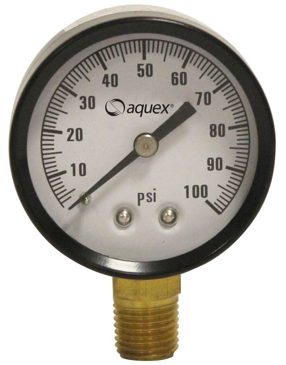 MANÓMETRO AQUEX 0-100PSI CONEXIÓN 1/4"M INTERIOR SECO