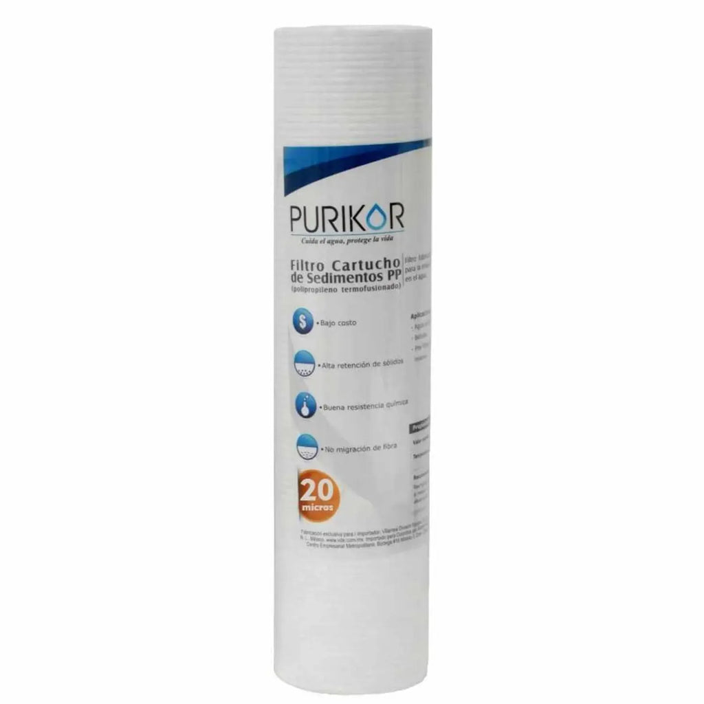 Filtro cartucho de polipropileno termofusionado PURIKOR Filtros cartucho de polipropileno termofusionado