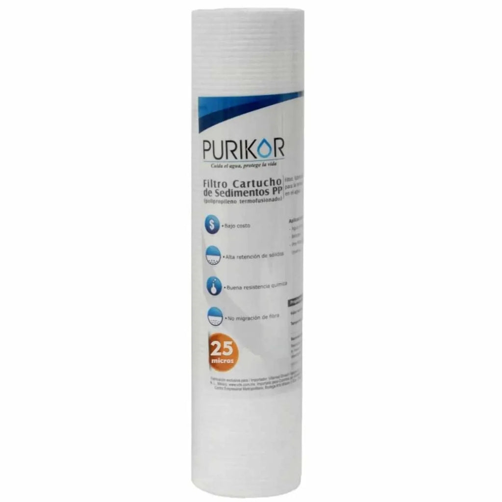 Filtro cartucho de polipropileno termofusionado PURIKOR Filtros cartucho de polipropileno termofusionado