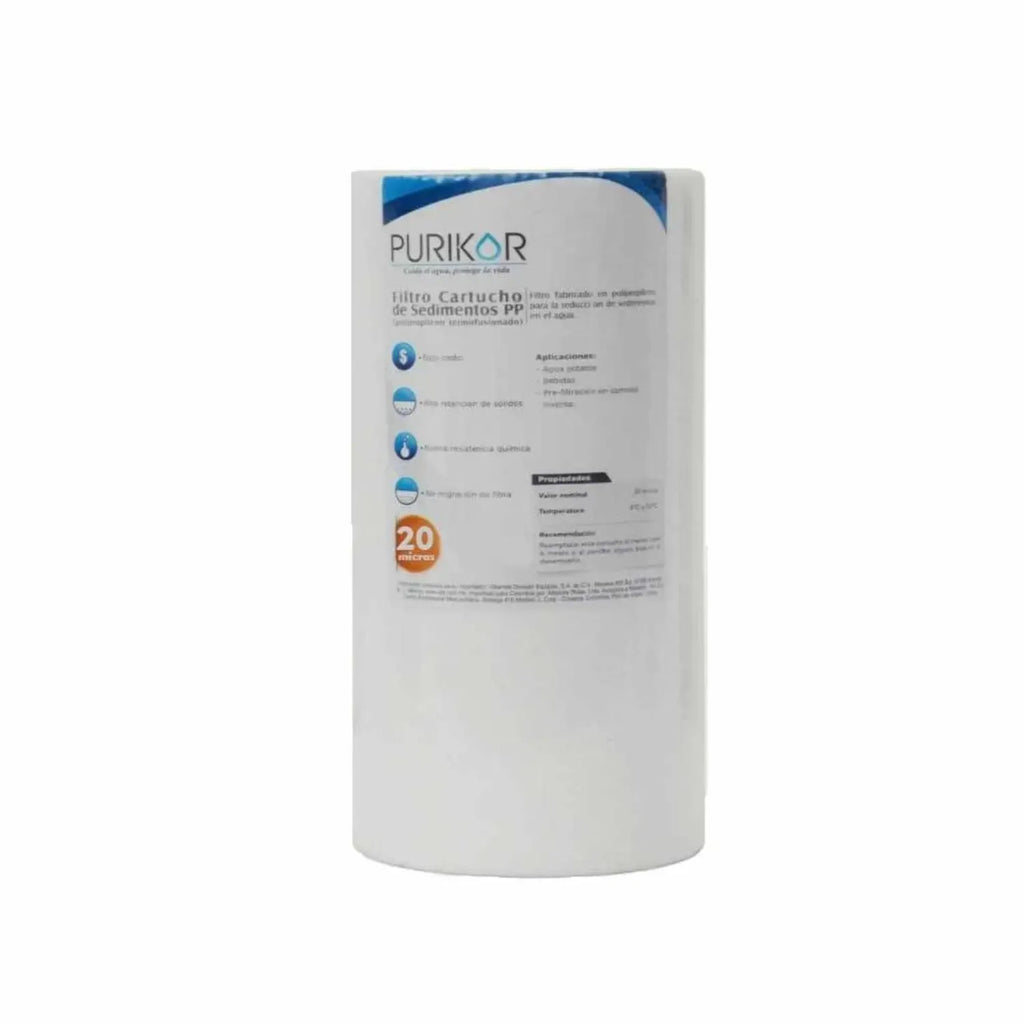 Filtro cartucho de polipropileno termofusionado PURIKOR Filtros cartucho de polipropileno termofusionado