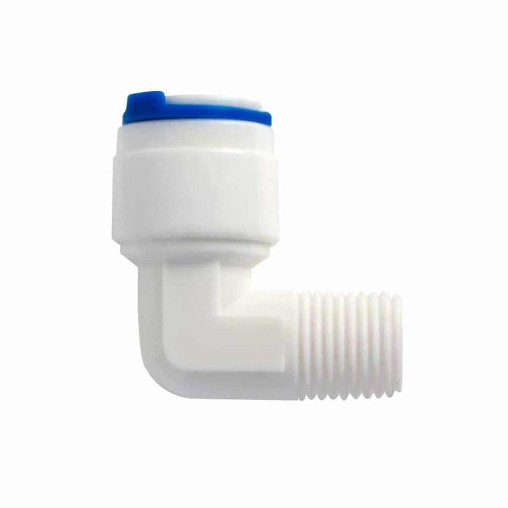 Adaptador codo tipo "L" para ósmosis inversa 400G (RM1/4", T3/8") PURIKOR SISTEMA DE ÓSMOSIS INVERSA