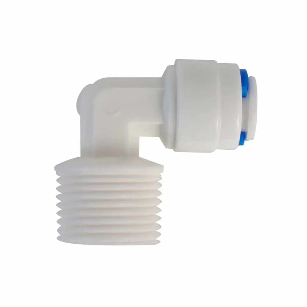 Adaptador codo tipo "L" para ósmosis inversa de 100G y 400G (RM3/8", T1/4") PURIKOR SISTEMA DE ÓSMOSIS INVERSA