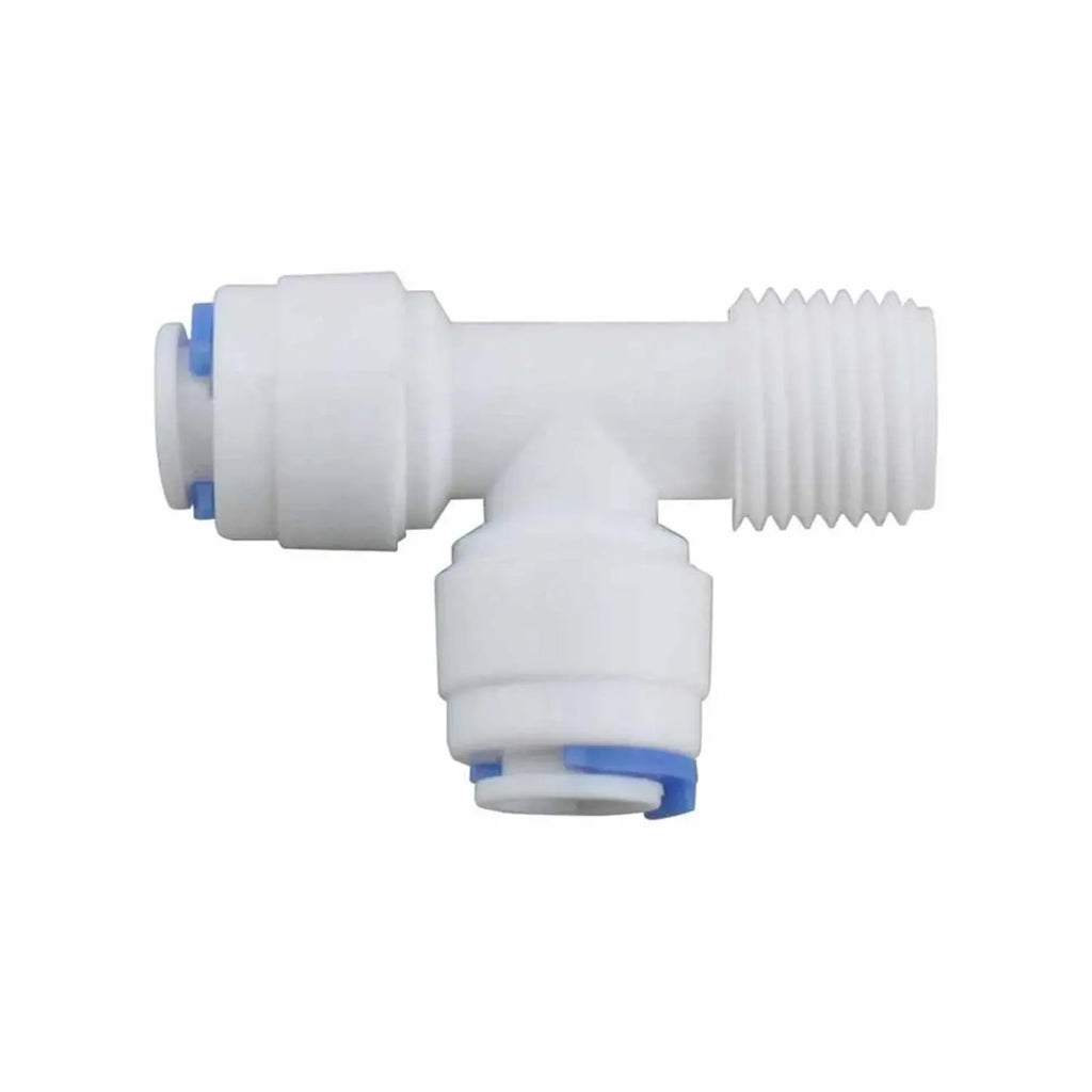 Adaptador tipo "T" para osmosis inversa de 100G y 400G (RM1/4", T1/4", T1/4") PURIKOR SISTEMA DE ÓSMOSIS INVERSA