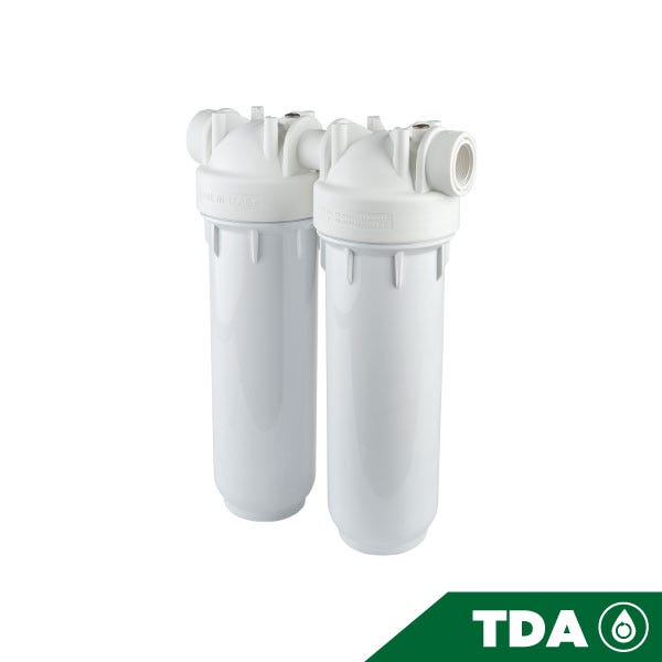 PORTAFILTRO DOBLE BLANCO DP 10 DUO 3/4" NPT IN BW