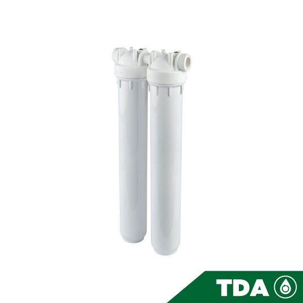 PORTAFILTRO DOBLE BLANCO DP 20 DUO 3/4" NPT IN BW