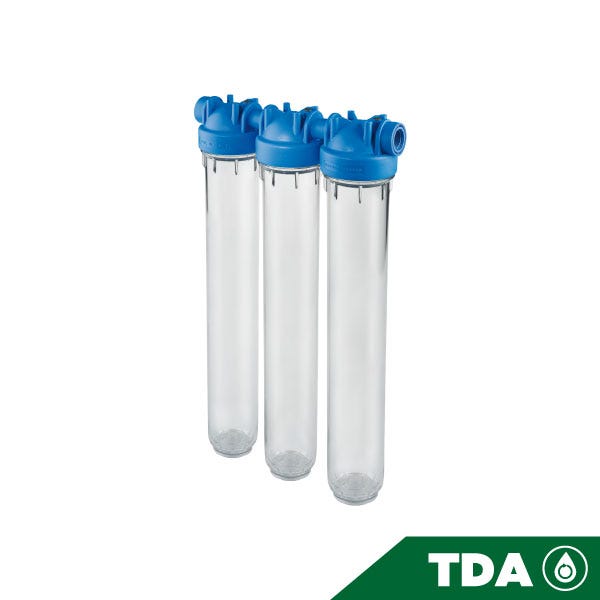 PORTAFILTRO TRIO TRASPARENTE DP 20 TRIO 1" NPT IN TS
