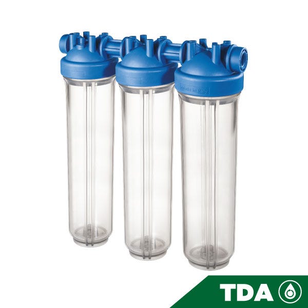 PORTAFILTRO TRIO TRSPARENTE DP BIG 20 TRIO 1 1/2" NPT IN TS